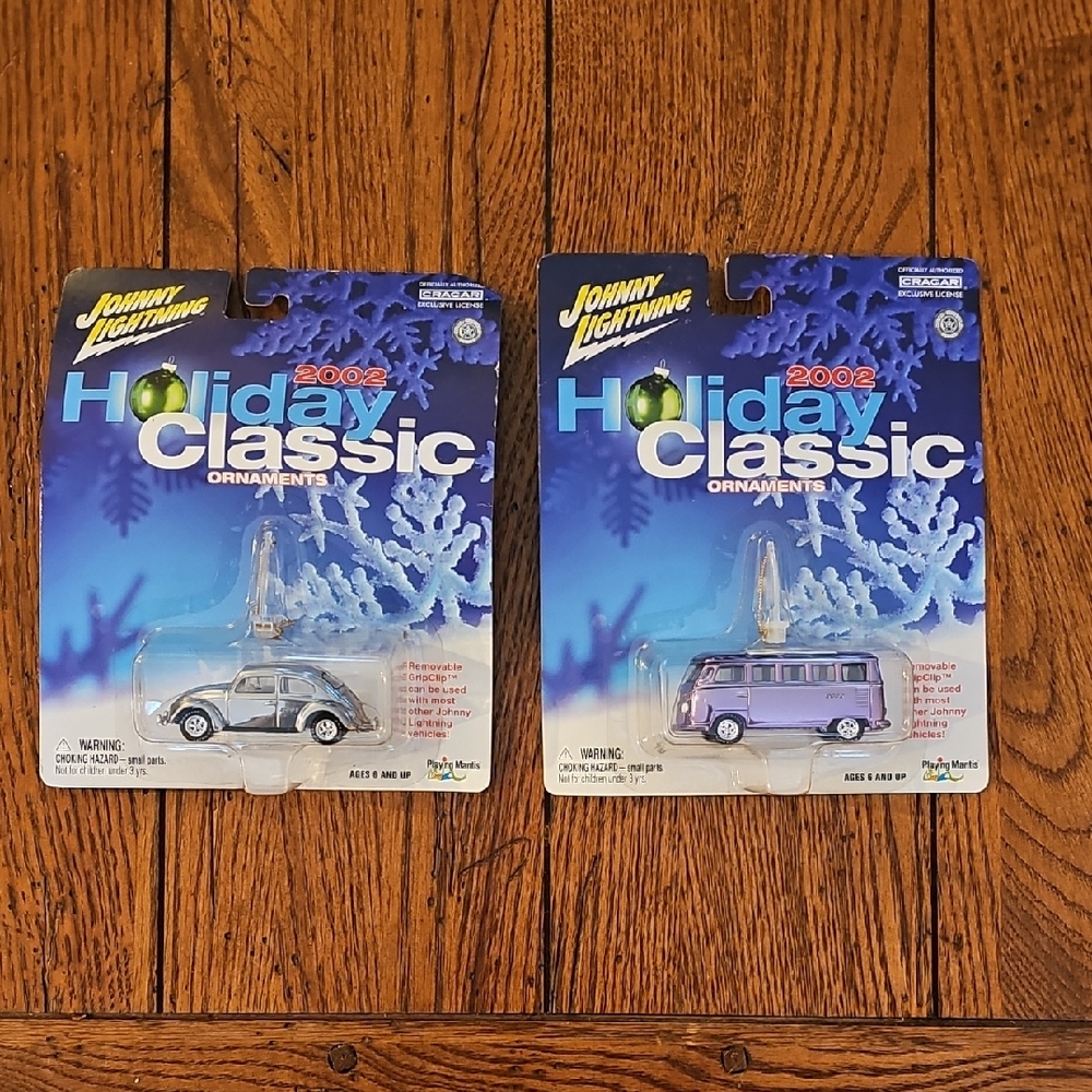 Johnny Lightning 200 Holiday Classic Ornaments Set of 2 - Silver & Purple